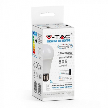Bec LED Wi-Fi Smart 10W E27 Compatibil Cu Google Home Si Amazon Alexa RGB-WW-CW [2]