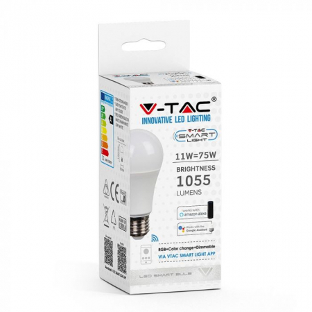 Bec LED Wi-Fi Smart 11W E27 Compatibil Cu Google Home Si Amazon Alexa RGB-WW-CW [2]