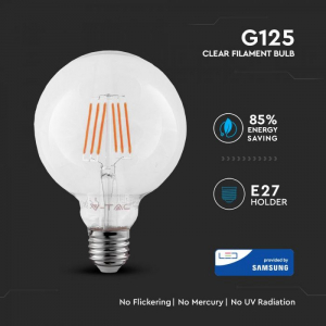 Bec LED Filament 6W E27 G125 CIP SAMSUNG - Alb Cald- 3 ani Garantie [1]