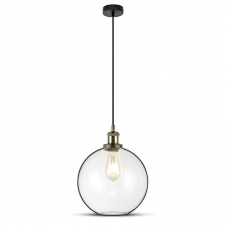 Candelabre, Lustre și Pendule LED - Pendul Design Modern Metal + Sticla Transparenta Ø250mm 5 Ani Garantie