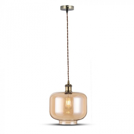 Candelabre, Lustre și Pendule LED - Pendul Design Modern  Metal+Sticla Amber Ø250mm 5 Ani Garantie