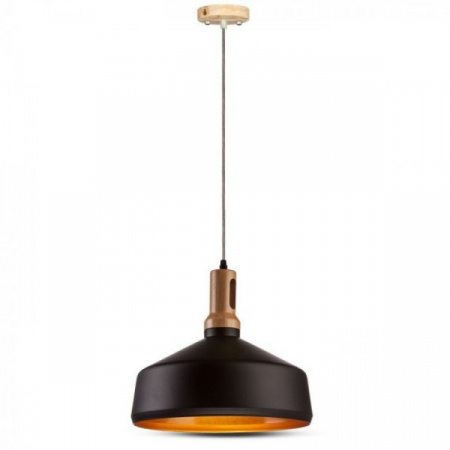 Pendul Design Modern Lemn + Metal Negru Ø350mm 5 Ani Garantie [5]