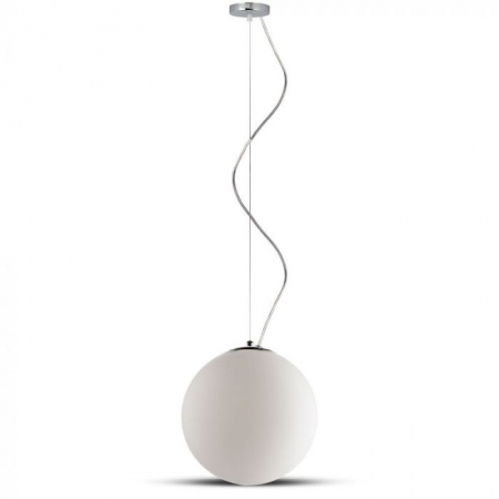 Candelabre, Lustre și Pendule LED - Pendul Suspendat Glob Sticla+Metal Crom  Ø250mm 5 Ani Garantie