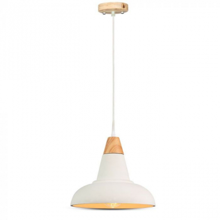 Candelabre, Lustre și Pendule LED - Pendul Design Suspendat Beton + Lemn E27 5 Ani Garantie