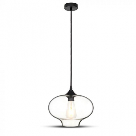 Candelabre, Lustre și Pendule LED - Pendul suspendat E27 Glob Sticla Transparent 5 Ani Garantie