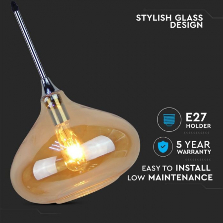Pendul Design Modern Sticla Amber Ø285mm 5 Ani Garantie [1]