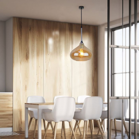 Pendul Design Modern Sticla Amber Ø285mm 5 Ani Garantie [4]