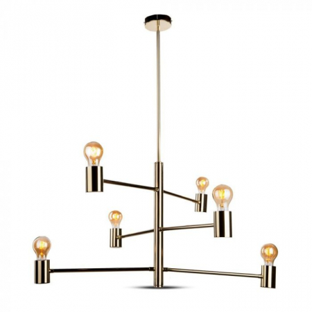 Candelabru modern ajustabil metalic gold sase brate cu soclu E27 -5 Ani Garantie [5]