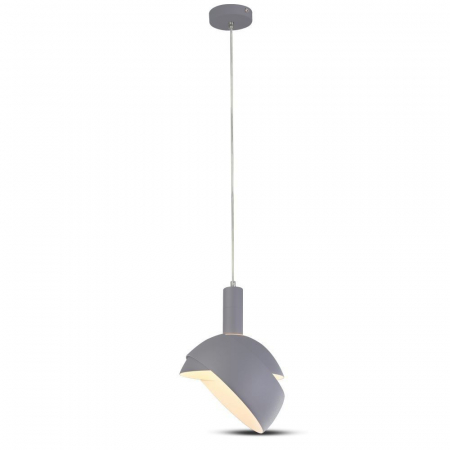 Candelabre, Lustre și Pendule LED - Pendul Plastic GRI E14 cu Margine Mobila de Aluminiu