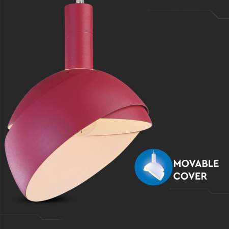 Pendul Plastic ROZ E14 cu Margine Mobila de Aluminiu [5]