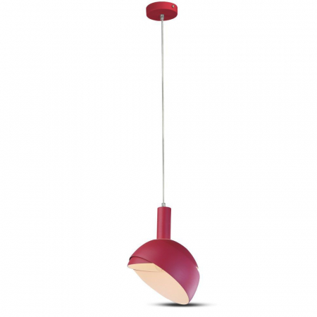 Candelabre, Lustre și Pendule LED - Pendul Plastic ROZ E14 cu Margine Mobila de Aluminiu