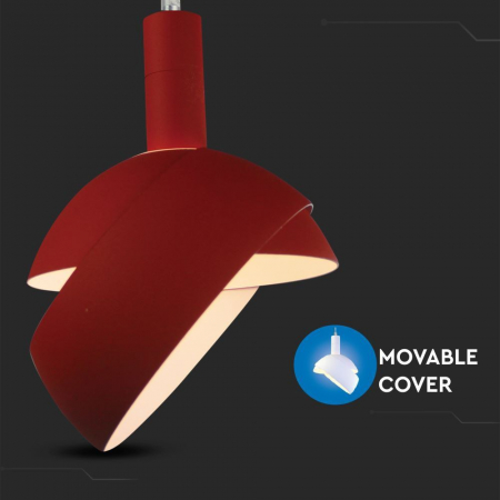 Pendul Plastic ROSU E14 cu Margine Mobila de Aluminiu [5]