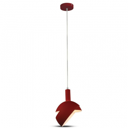 Candelabre, Lustre și Pendule LED - Pendul Plastic ROSU E14 cu Margine Mobila de Aluminiu