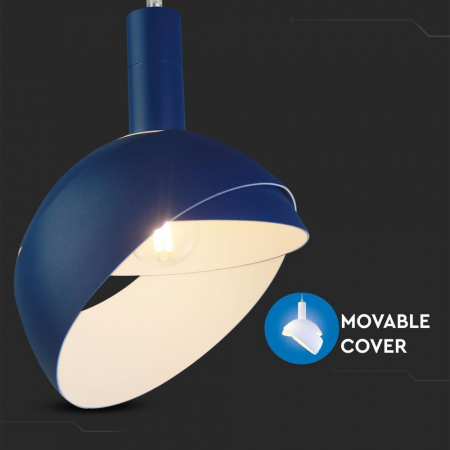Pendul Plastic ALBASTRU E14 cu Margine Mobila de Aluminiu [5]