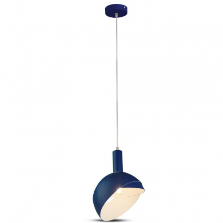 Candelabre, Lustre și Pendule LED - Pendul Plastic ALBASTRU E14 cu Margine Mobila de Aluminiu