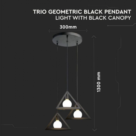 Pendul Suspendat E27 Metal Trio Geometric 5 Ani Garantie [2]