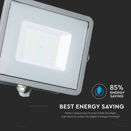 Proiector LED Gri 50W Chip Samsung Alb Rece 465 [4]