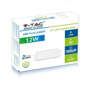 Panou LED 12W Patrat Premium Alb Cald montaj Incastrat [1]