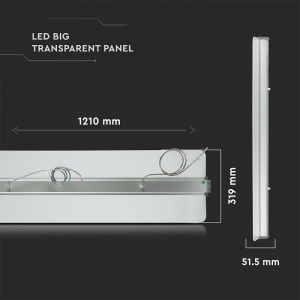 Panou LED Dimabil 40W 120x30cm Transparent Montaj Suspendat Alb Neutru [1]
