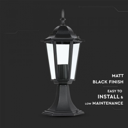Lampa Suport de Gradina tip Felinar 1xE27 Corp negru mat [4]