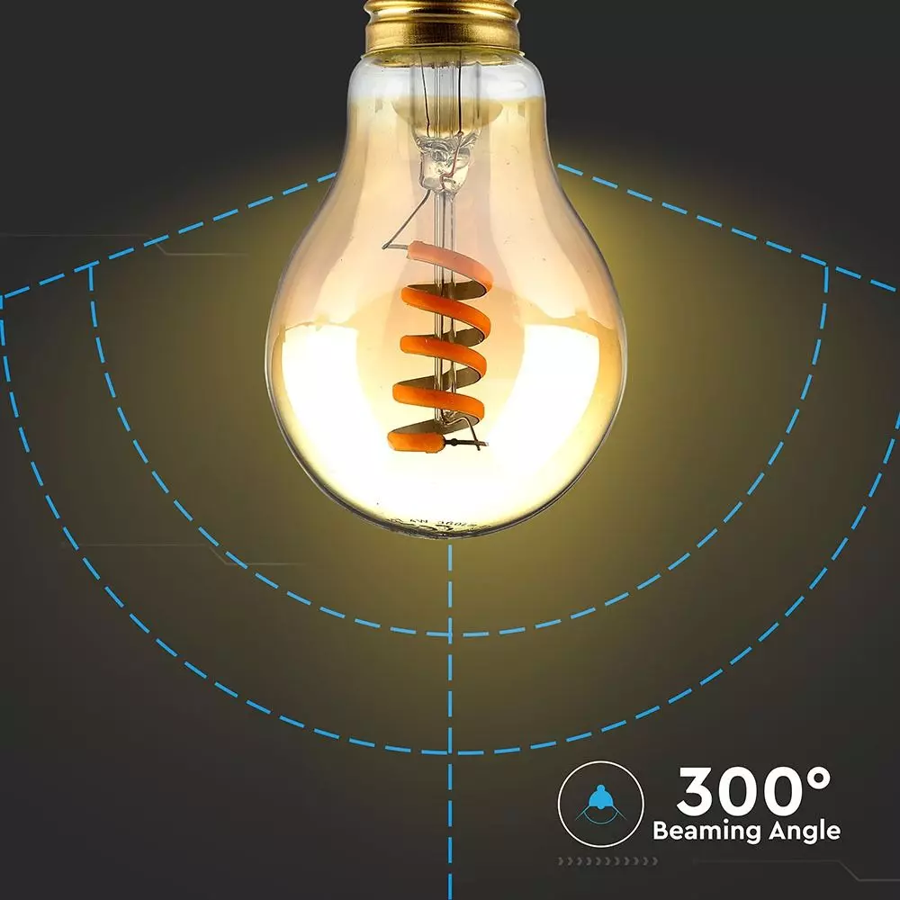 Bec LED Filament spirala 4W E27 Chihlimbar Alb Cald 7335 [5]