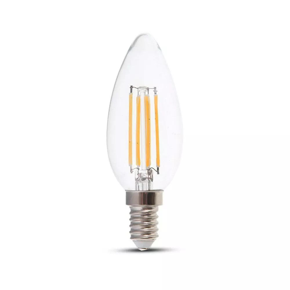 Bec LED 4W E14 Filament Lumanare Blister 2 bucati Alb Cald 7365 [1]