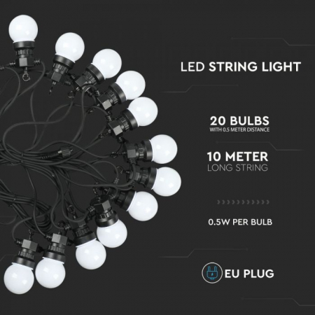 Ghirlanda Luminoasa LED, RGB Multicolora, Lungime 10 m, cu 20 Becuri [1]
