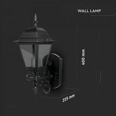 Lampa de Gradina tip Felinar 1xE27 Corp Negru Mat [4]