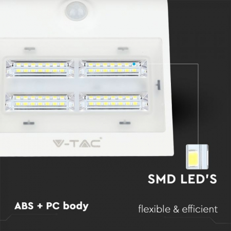 Lampă LED de perete încărcare solară 3W LED Corp Alb&Negru Alb Natural [1]