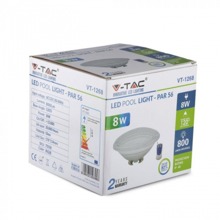 Lampa Led de Piscina 8W RGB PAR56 cu Telecomanda [2]