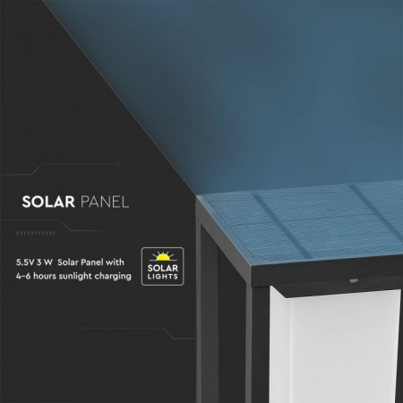 Lampa LED Solar Cip SAMSUNG 2W Cu Senzor Corp Gri Alb Cald [3]