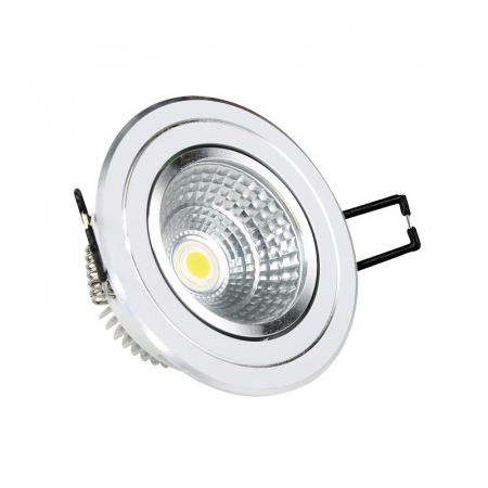 Spoturi LED/ Downlight - Spot LED 7W Alb COB Rotund, Orientabil, Alb Rece IP20
