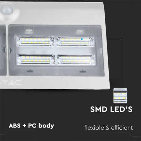 Lampă LED de perete cu încărcare solară  7W LED Corp Alb&Negru Lumină neutră [1]