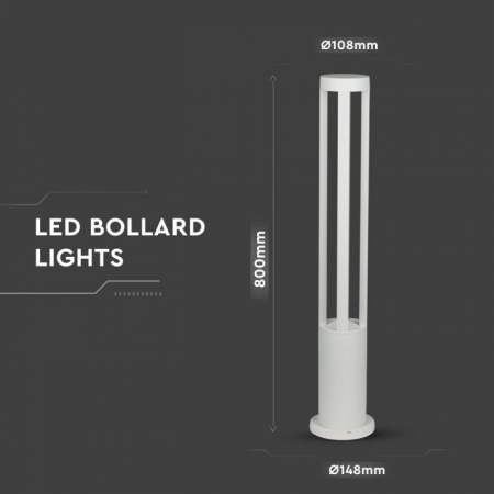 Lampa Led Stalpisor de Gradina 10W Corp Alb 80cm Alb Cald [3]