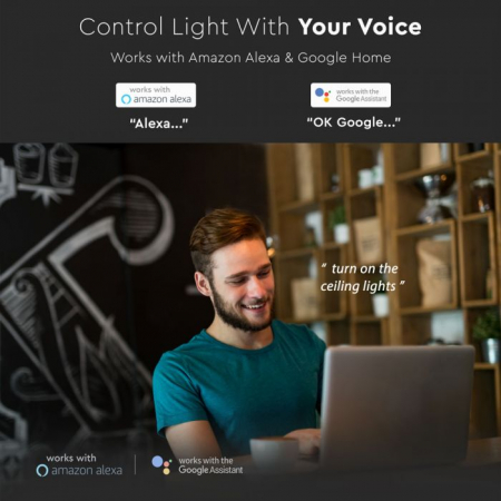Intrerupator Negru 2 Comutator WIFI Compatibil Cu AMAZON ALEXA Si GOOGLE HOME [5]