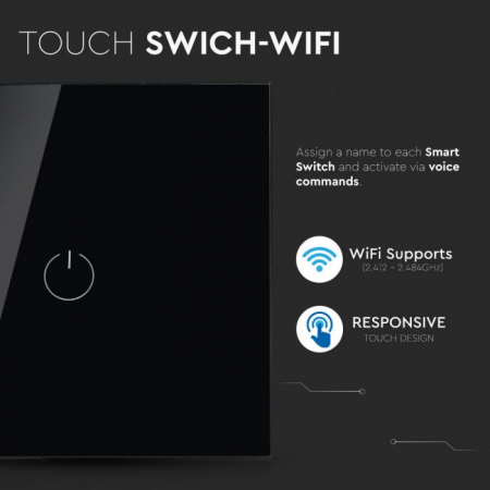 Intrerupator Wi-Fi Negru 1 Comutator WIFI Compatibil Cu AMAZON ALEXA Si GOOGLE HOME [7]