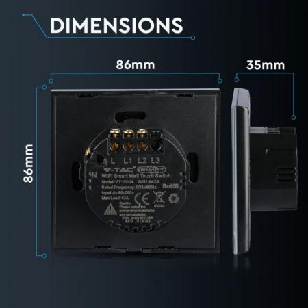 Intrerupator Negru 2 Comutator WIFI Compatibil Cu AMAZON ALEXA Si GOOGLE HOME [4]