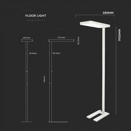 Lampa de Podea LED Moderna 80W Alb natural dimabil culoare alba 5 ani Garantie [4]