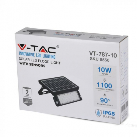 Proiector LED 10W cu Incarcare Solara Corp Negru Lumina Neutra [2]