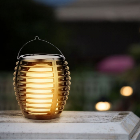 Corp LED 1W încărcare solară aplicat, țăruș sau suspendat tip flacără, lumina calda [4]