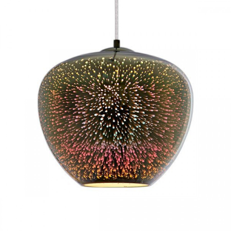 Candelabre, Lustre și Pendule LED - Pendul 3D Sticla Design - E27 MAX 40W CHROME FIREWORKS D290xH250mm