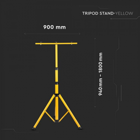 Trepied Aluminiu Pentru Doua Proiectoare(10W, 20W, 30W si 50W) Corp Galben [3]