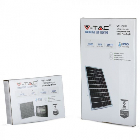 Proiector LED 35W Alb Rece Cu Panou Solar [2]