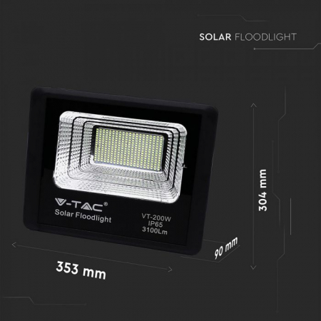 Proiector LED 40W Alb Rece Cu Panou Solar [2]