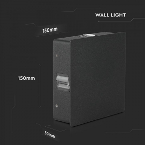 Aplica LED 4W Patrata Neagra IP65 Alb Cald [6]