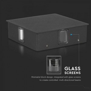Aplica LED 4W Patrata Neagra IP65 Alb Natural [7]