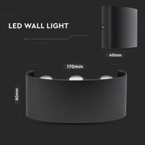 Aplica LED Neagra 6W Iluminare Sus si Jos Alb Cald / Alb Natural [3]