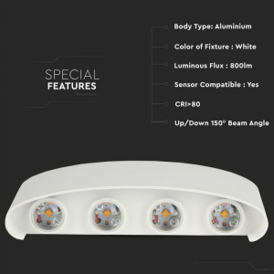 Aplica LED Alba 8W Iluminare Sus si Jos Alb Cald/ Alb Natural [1]