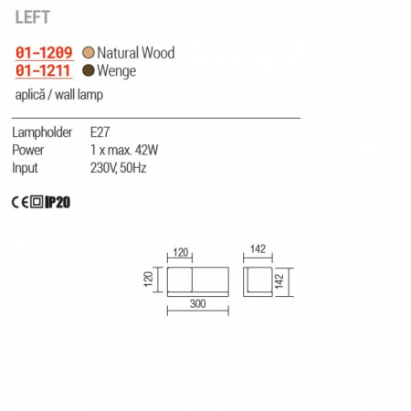 Aplica Redo Nook, lemn, wenge 01-1211 [1]