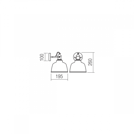 Aplica Redo Peep, metal, negru 01-1278 [2]